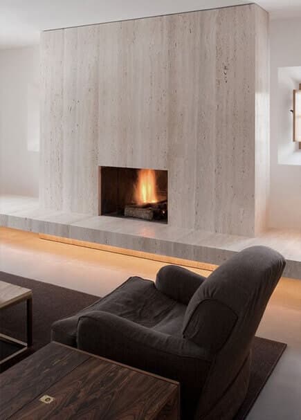 Beige Travertine installed