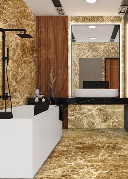 Light Emperador Golden installed