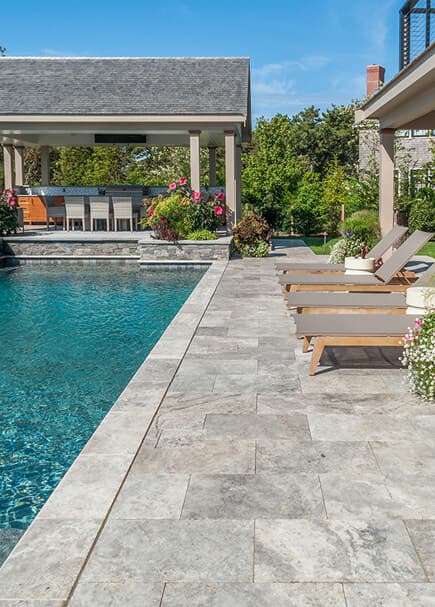 Silver Travertine installed