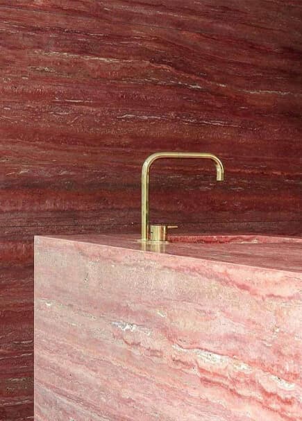 Red Travertine installed