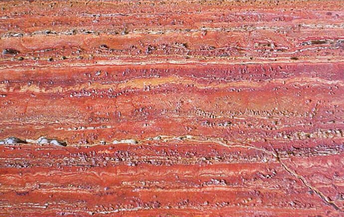 Red Travertine slab